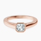 14kt Rose Gold Bezel Set Solitaire Lab Diamond Ring front image