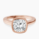 10kt Rose Gold Bezel Set Solitaire Lab Diamond Ring front image