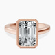18kt Rose Gold Bezel Set Solitaire Lab Diamond Ring front image