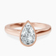 14kt Rose Gold Bezel Set Solitaire Lab Diamond Ring front image