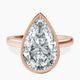 14kt Rose Gold Bezel Set Solitaire Lab Diamond Ring front image