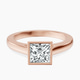 18kt Rose Gold Bezel Set Solitaire Lab Diamond Ring front image