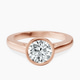 18kt Rose Gold Bezel Set Solitaire Lab Diamond Ring front image