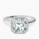14kt White Gold Bezel Set Solitaire Lab Diamond Ring front image