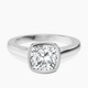 Platinum Bezel Set Solitaire Lab Diamond Ring front image