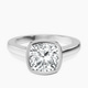 Platinum Bezel Set Solitaire Lab Diamond Ring front image