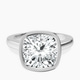 14kt White Gold Bezel Set Solitaire Lab Diamond Ring front image