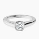 14kt White Gold Bezel Set Solitaire Lab Diamond Ring front image