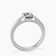 18kt White Gold Bezel Set Solitaire Lab Diamond Ring side right image one