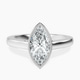 14kt White Gold Bezel Set Solitaire Lab Diamond Ring front image
