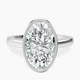 Platinum Bezel Set Solitaire Lab Diamond Ring front image