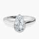 18kt White Gold Bezel Set Solitaire Lab Diamond Ring front image