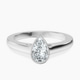 Platinum Bezel Set Solitaire Lab Diamond Ring front image