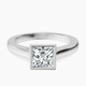 Platinum Bezel Set Solitaire Lab Diamond Ring front image
