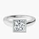Platinum Bezel Set Solitaire Lab Diamond Ring front image