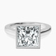 Platinum Bezel Set Solitaire Lab Diamond Ring front image