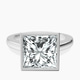 18kt White Gold Bezel Set Solitaire Lab Diamond Ring front image