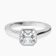Platinum Bezel Set Solitaire Lab Diamond Ring front image