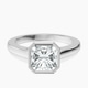 Platinum Bezel Set Solitaire Lab Diamond Ring front image