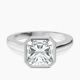 18kt White Gold Bezel Set Solitaire Lab Diamond Ring front image