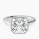 14kt White Gold Bezel Set Solitaire Lab Diamond Ring front image