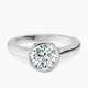 Platinum Bezel Set Solitaire Lab Diamond Ring front image