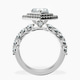 Platinum Crowned Cresta Double Halo Lab Diamond Ring side right image one
