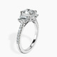 Platinum Lavinia Three Stone Trapezoid Lab Diamond Ring standing product image one