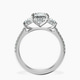 Platinum Lavinia Three Stone Trapezoid Lab Diamond Ring side right image one