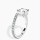 Platinum Pave Crest Lab Diamond Ring standing product image one