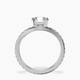 Platinum Pave Crest Lab Diamond Ring side right image one