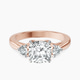18kt Rose Gold Synthia Three stone Lab Diamond Ring front image