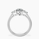 Platinum Synthia Three stone Lab Diamond Ring side right image one
