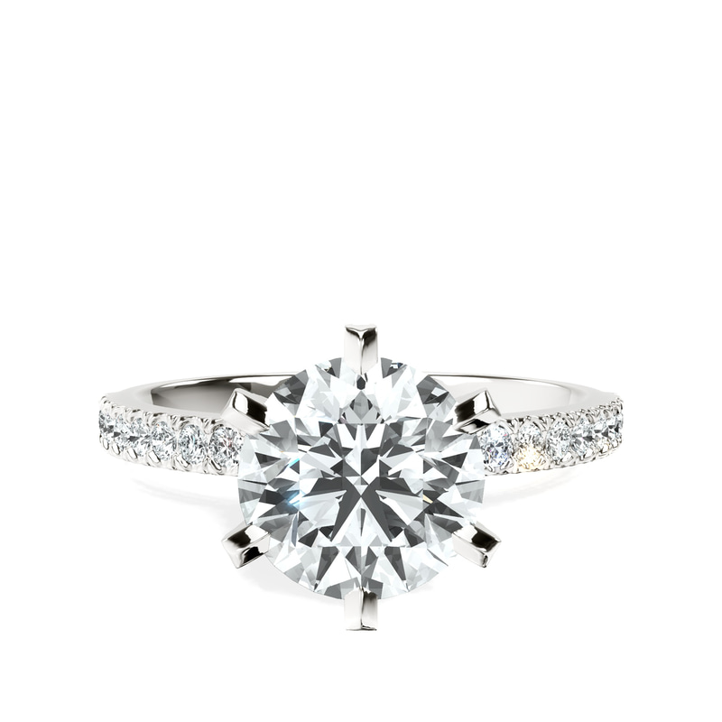 Mereia Secret Halo Lab Diamond Ring front view