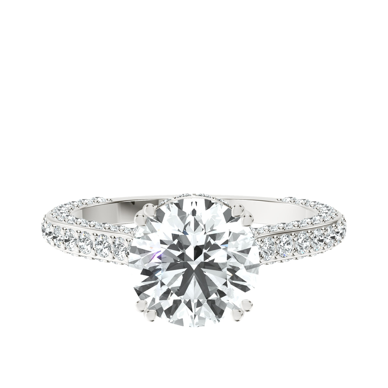 Eternia Criss Cross Side Halo Lab Diamond Ring front view