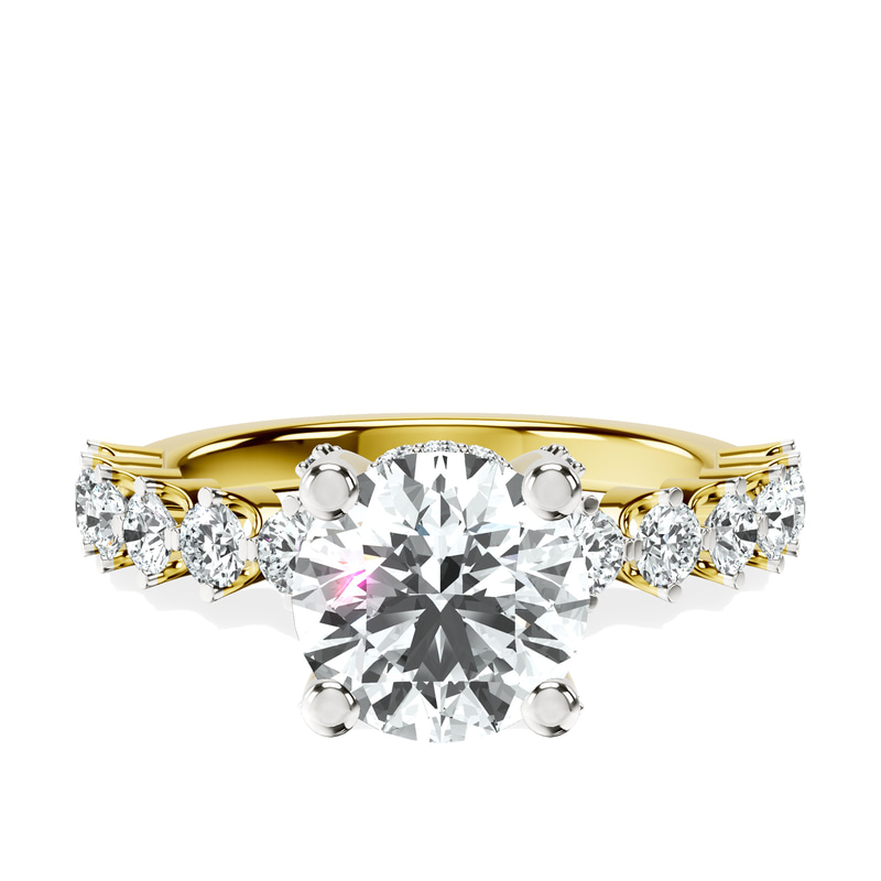 Caitronia Floating Side Stones Lab Diamond Ring front view