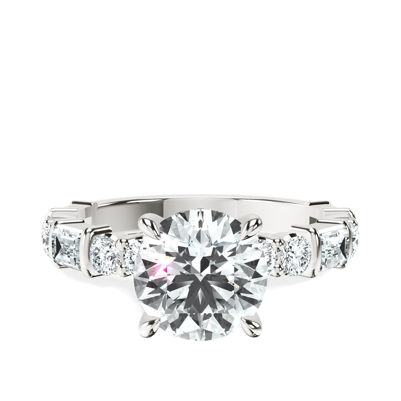 Enchanted Bliss Side Stone Lab Diamond Ring front view