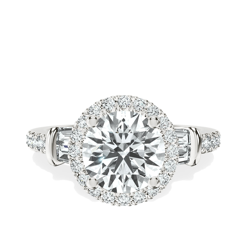Liora Cascade Halo Lab Diamond Ring front view