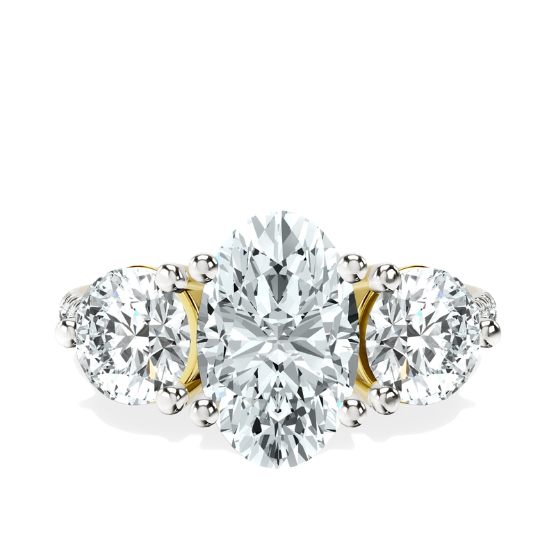 Artemis Round Three Stone Lab Diamond Ring front view