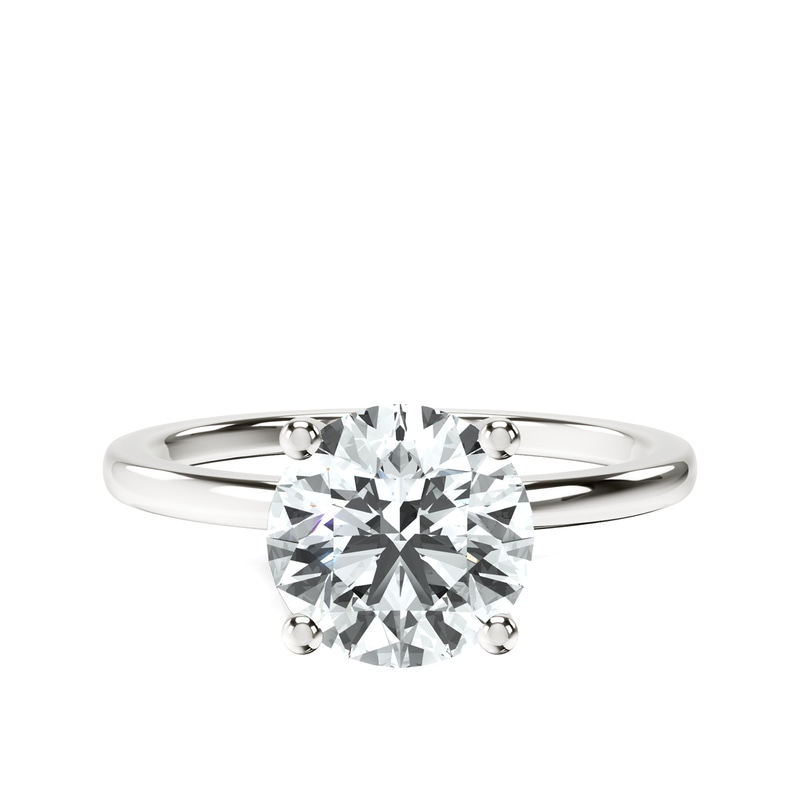 Four Prong Solitaire 1.5mm Lab Diamond Ring front view