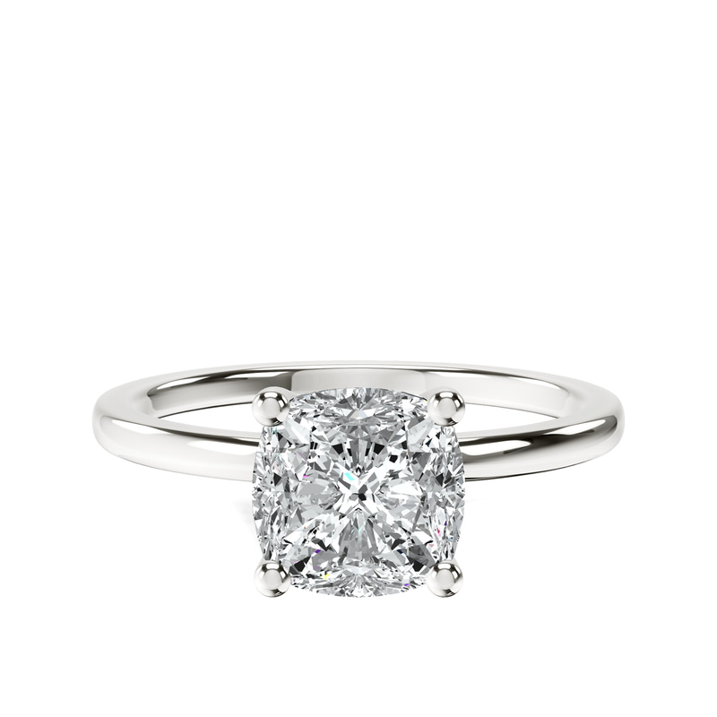Four Prong Solitaire 1.5mm Lab Diamond Ring front view