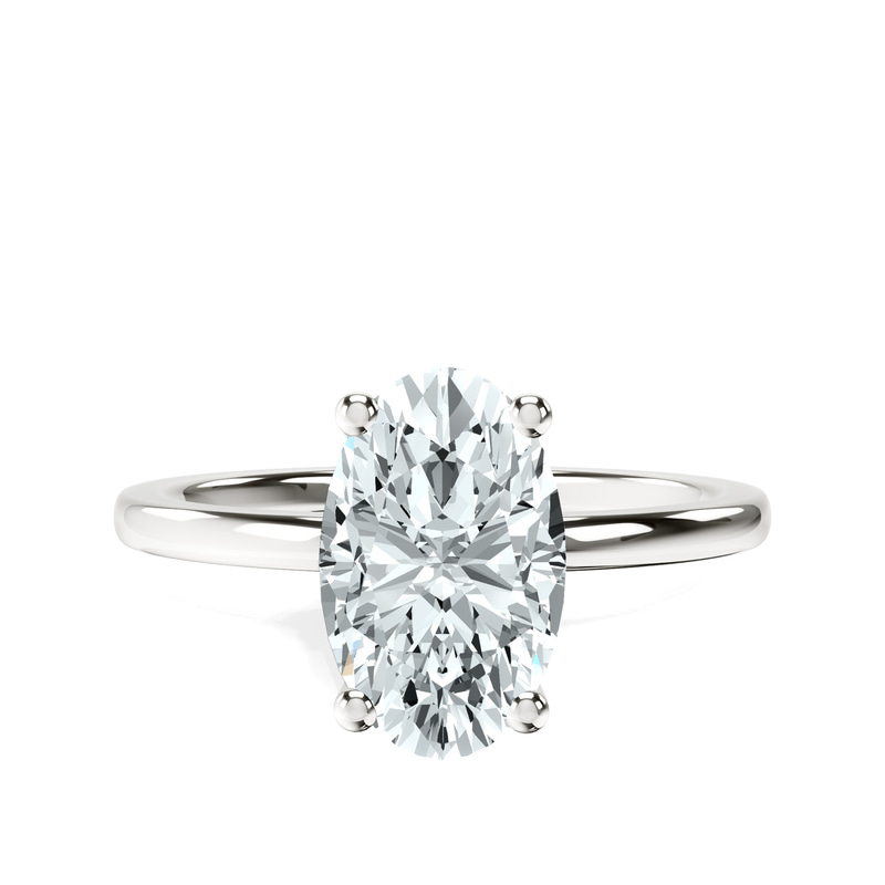 Four Prong Solitaire 1.5mm Lab Diamond Ring front view