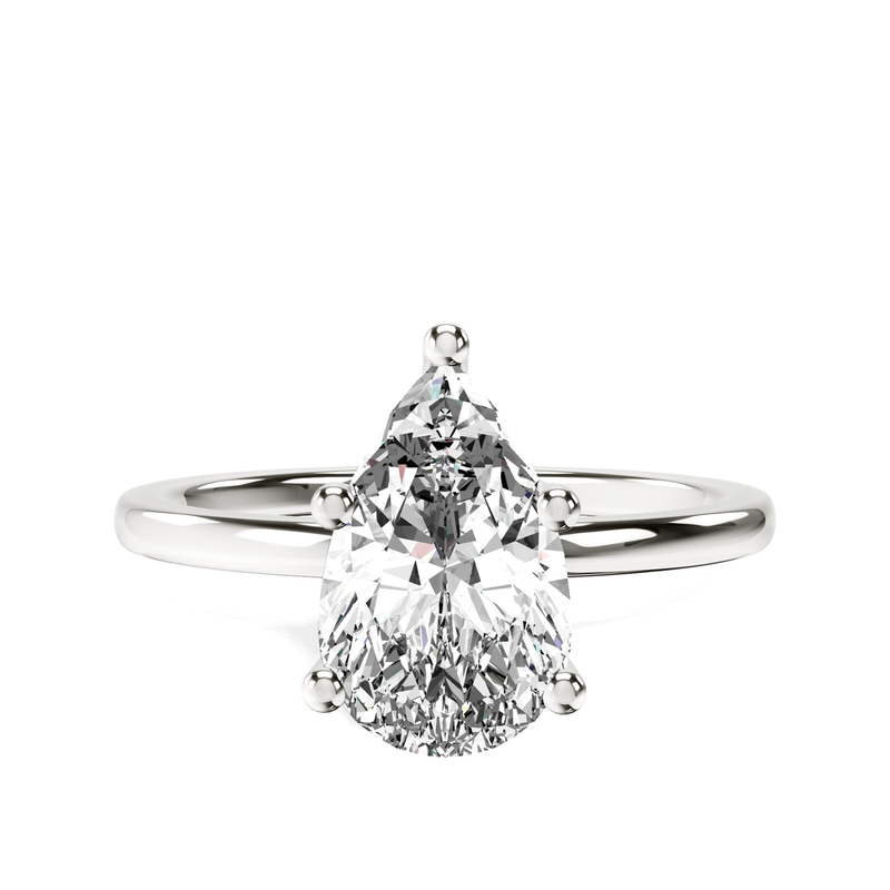 Four Prong Solitaire 1.5mm Lab Diamond Ring front view