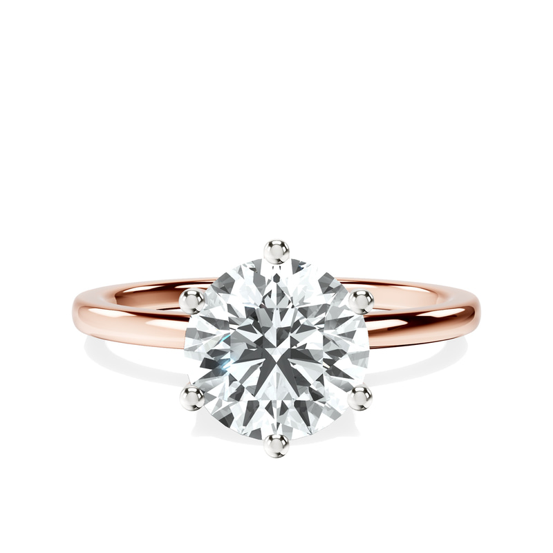 Six Prong Solitaire 1.5mm Lab Diamond Ring front view