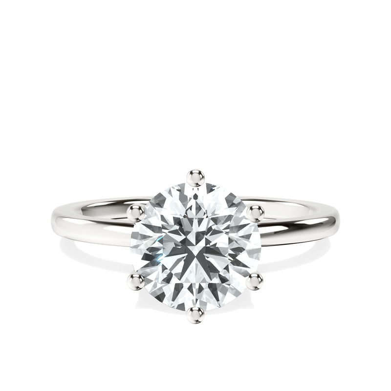 Six Prong Solitaire 1.5mm Lab Diamond Ring front view