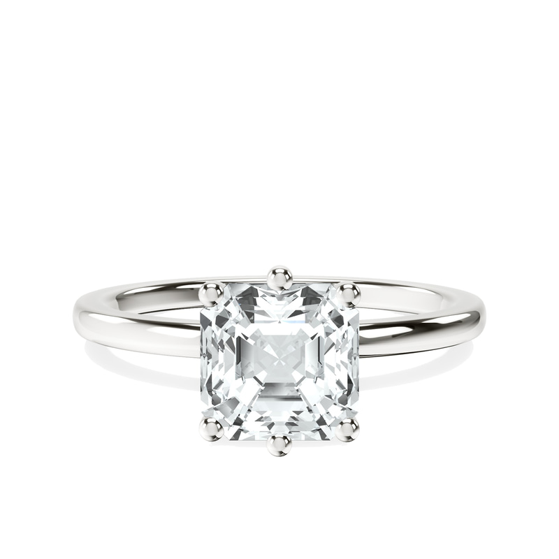 Six Prong Solitaire 1.5mm Lab Diamond Ring front view