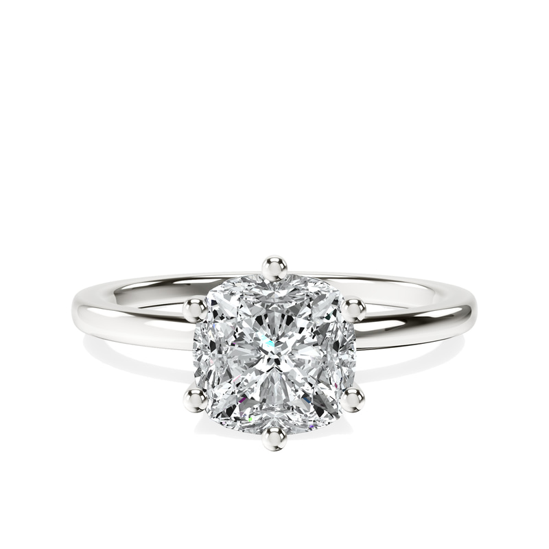 Six Prong Solitaire 1.5mm Lab Diamond Ring front view