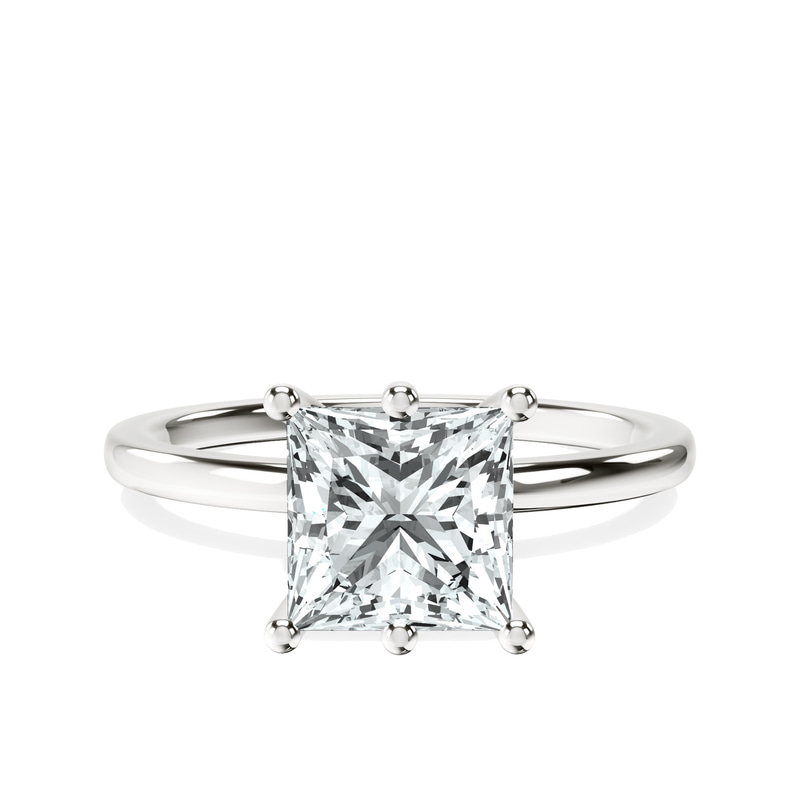 Six Prong Solitaire 1.5mm Lab Diamond Ring front view