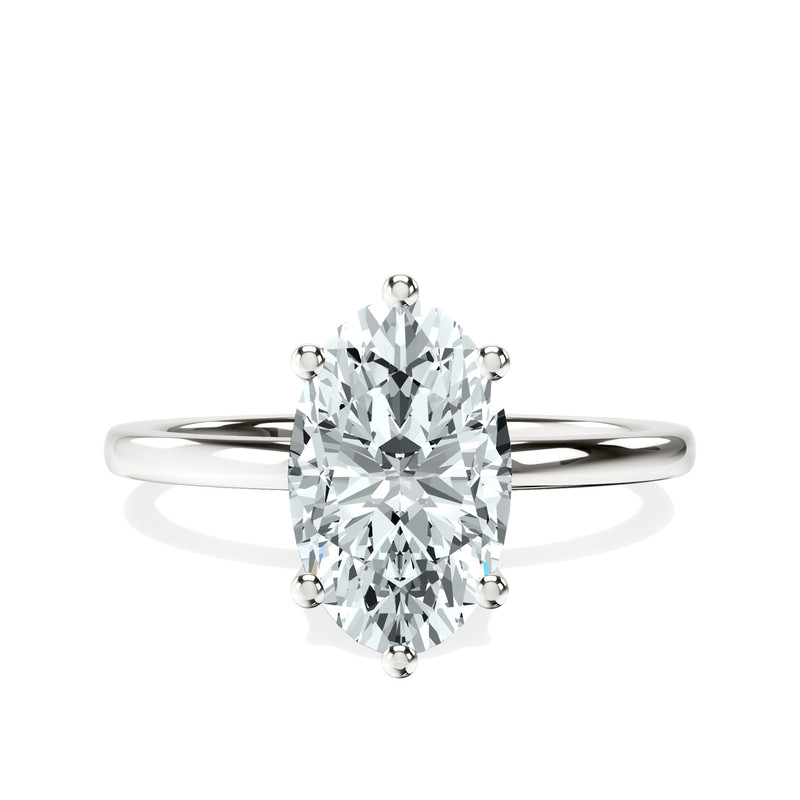 Six Prong Solitaire 1.5mm Lab Diamond Ring front view