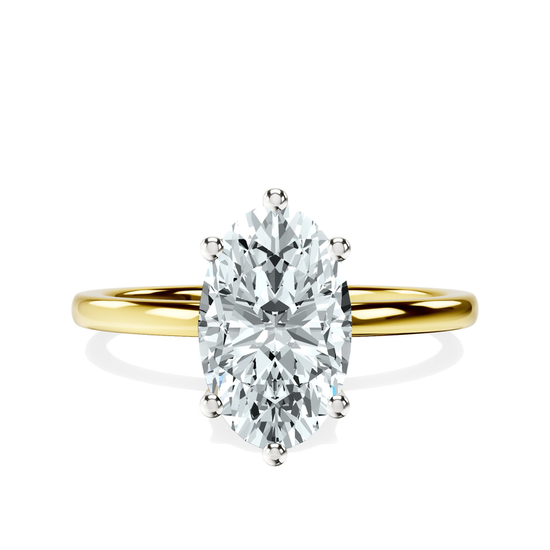 Six Prong Solitaire 1.5mm Lab Diamond Ring front view